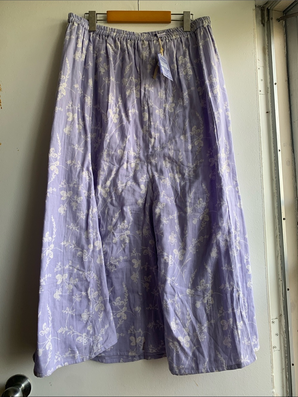 April Cornell Size Large Lavender Floral Maxi Skirt NWT
